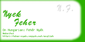 nyek feher business card