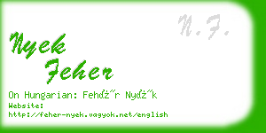 nyek feher business card